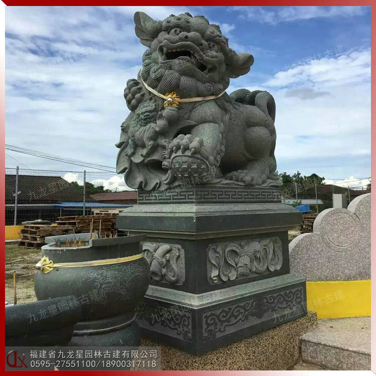獻錢石獅子圖片