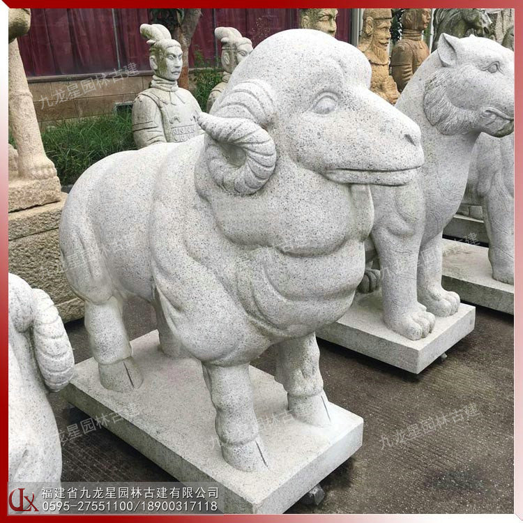 墓地石雕羊圖片.jpg