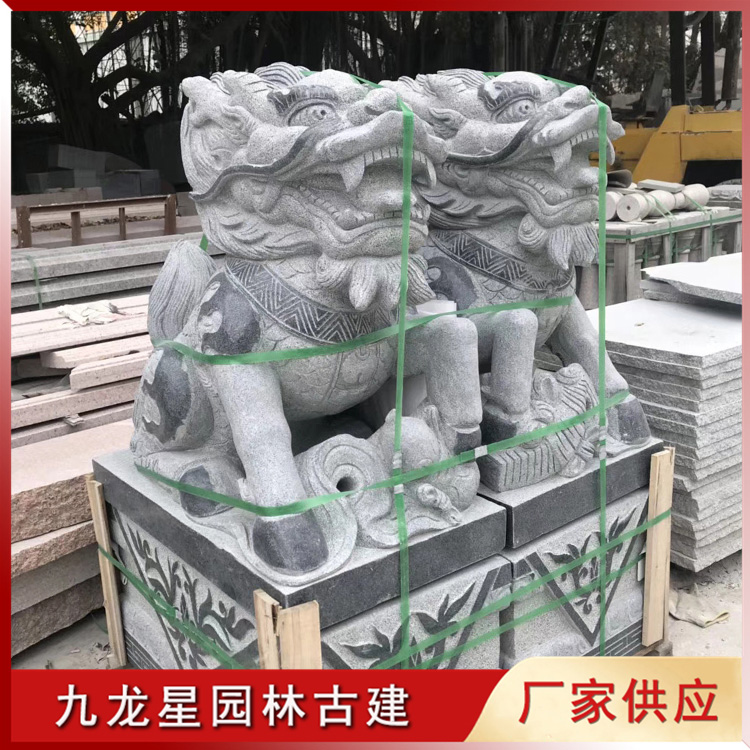門(mén)口石雕麒麟圖片