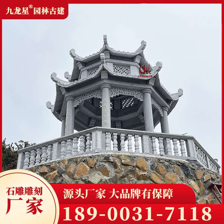 石雕涼亭安裝圖片